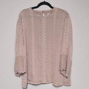 Long Sleeve Pink Blouse  